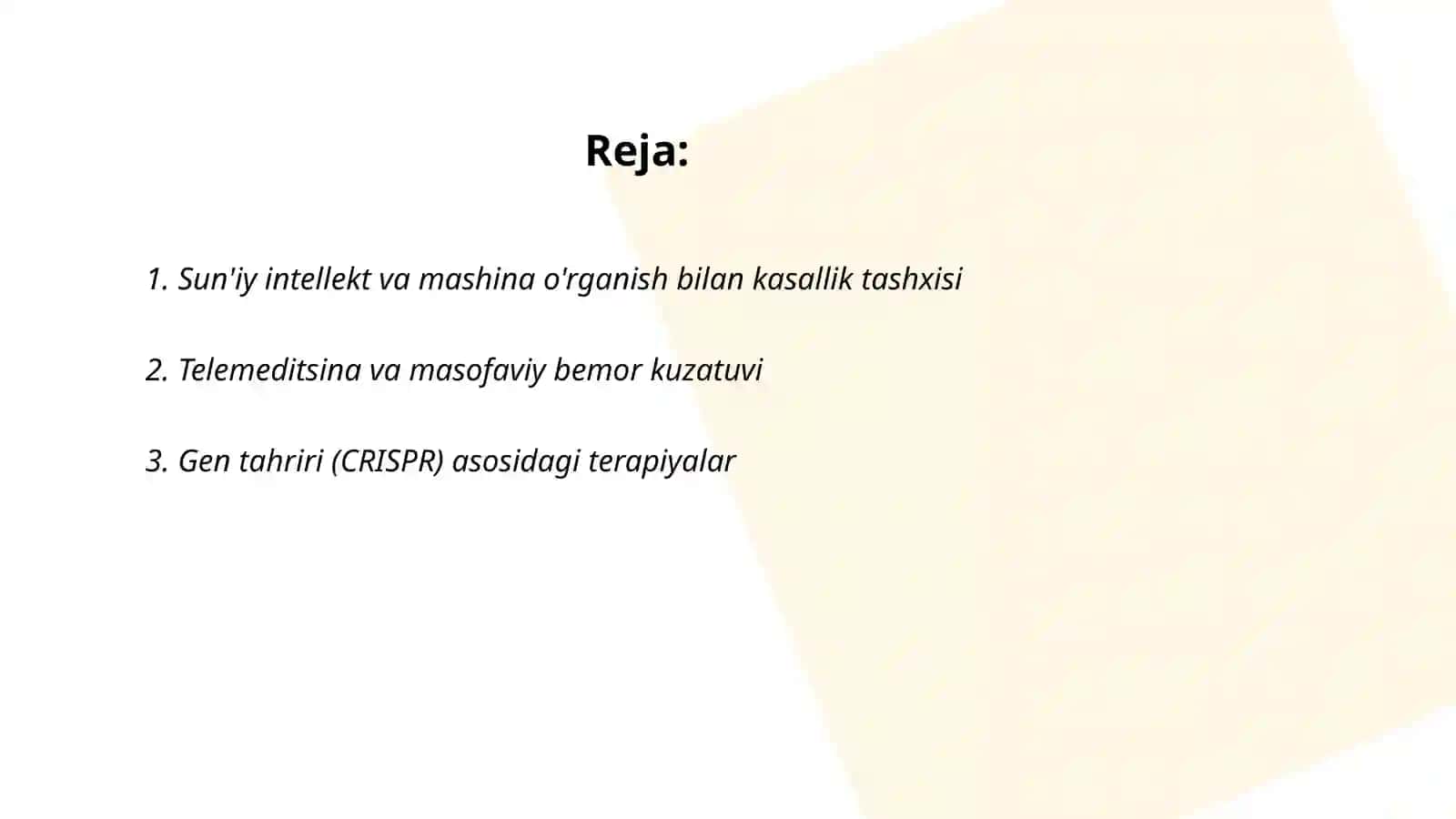 Tibbiyotga oid innovatsion yangiliklar 2