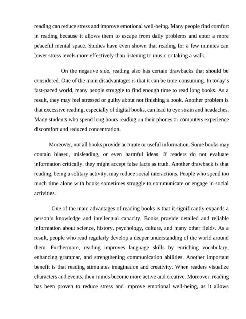 Pros and Cons of Reading Books 2