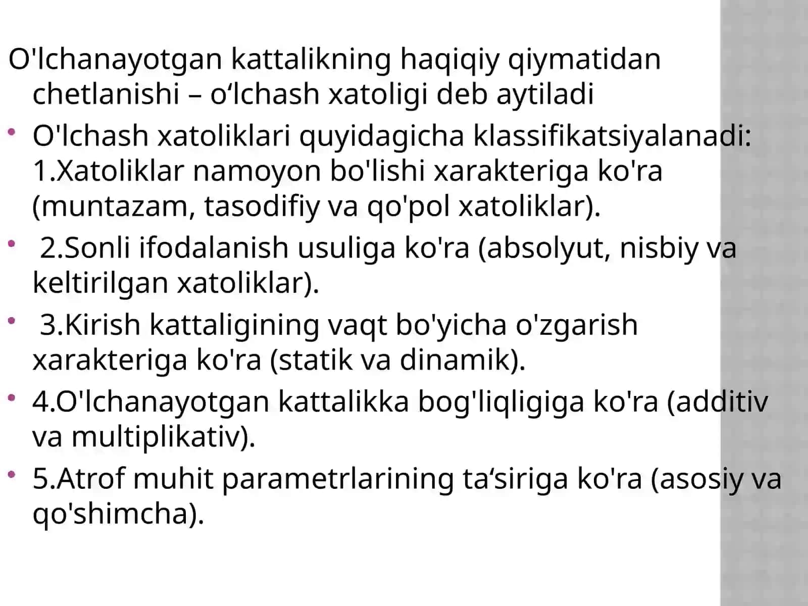 O'lchashxatoliklarini xarakterlash 2