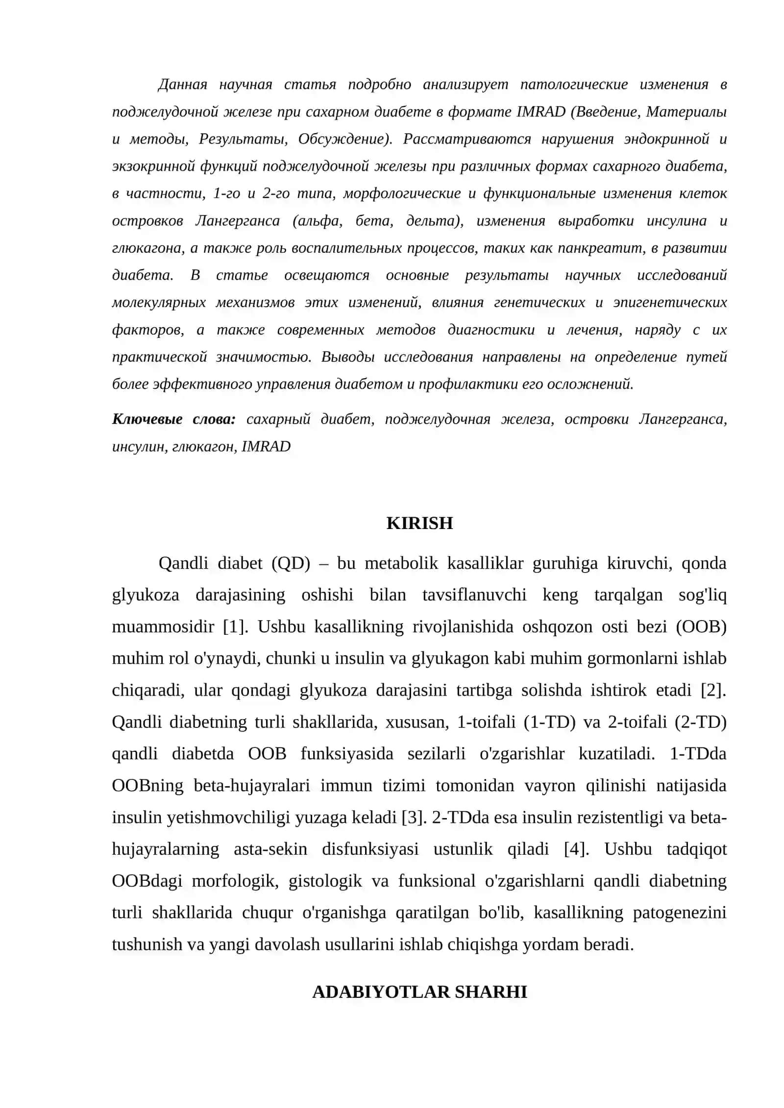 QANDLI DIABETDA OSHQOZON OSTI BEZIDAGI ÕZGARISHLAR 2