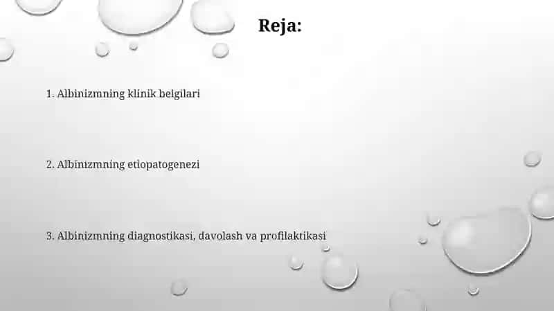 Albinizmning klinik belgilari 2
