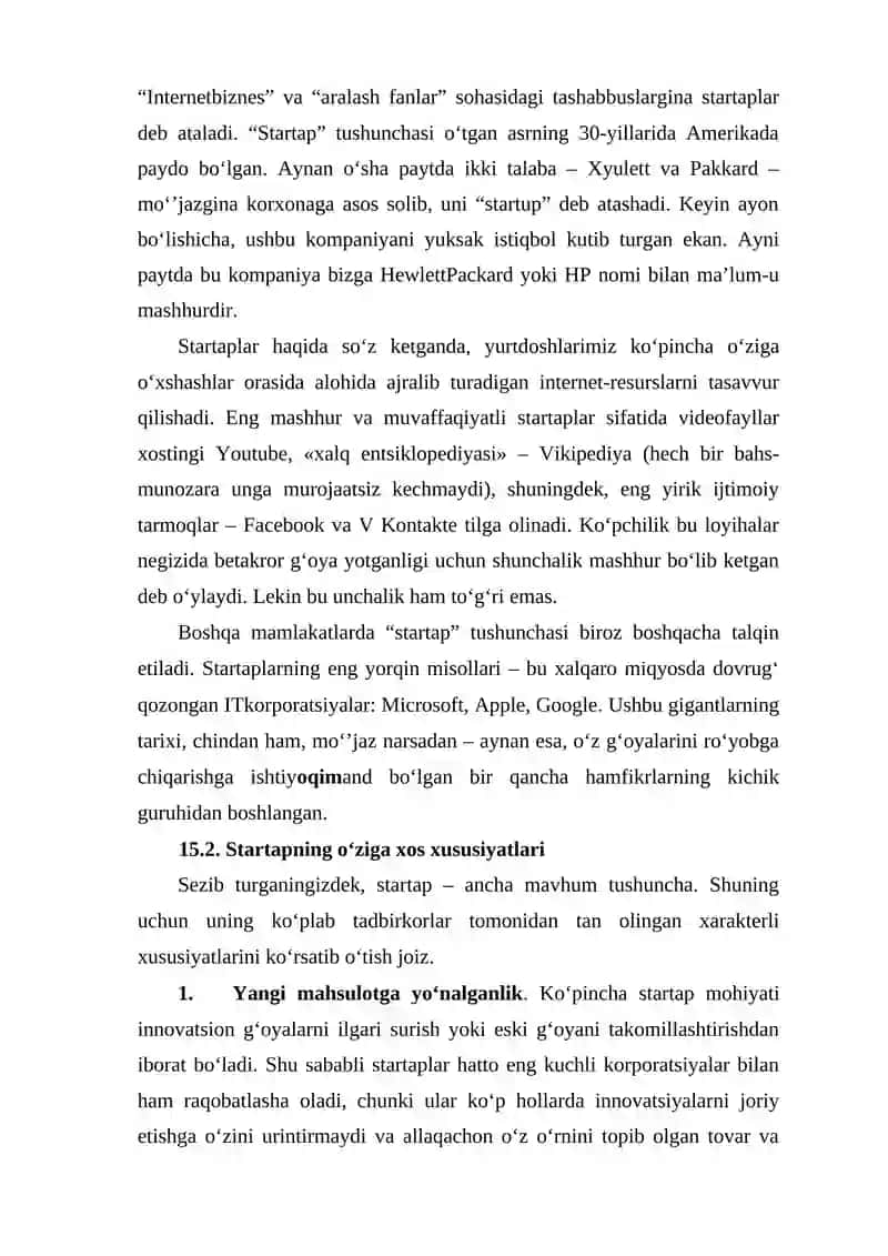 STARTAPLARNI MOLIYALASHTIRISH REJA 2