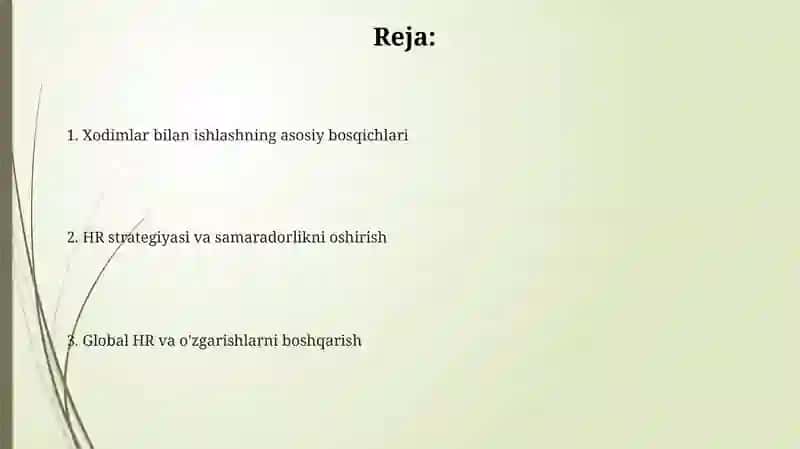 Biznes jarayonlarida inson resurslarini boshqarish 2