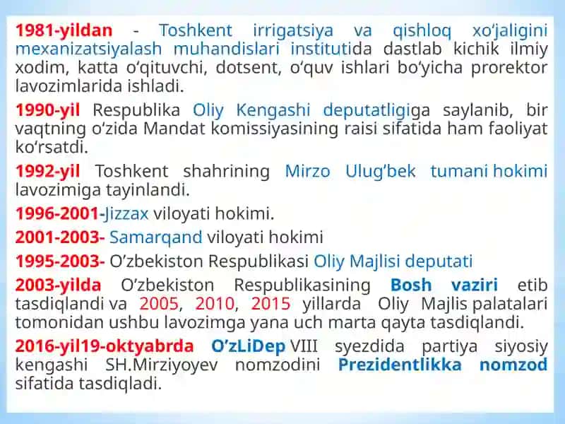 Sh.M.Mirziyoyev yangi O‘zbekistonning novator rahbari 2