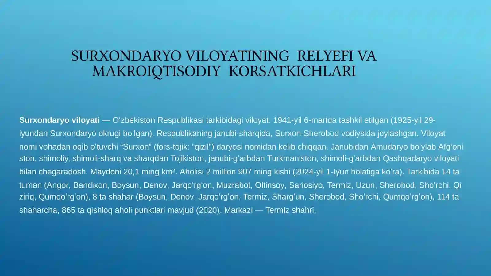 Zamonaviy hudud iqtisodiyatida 2