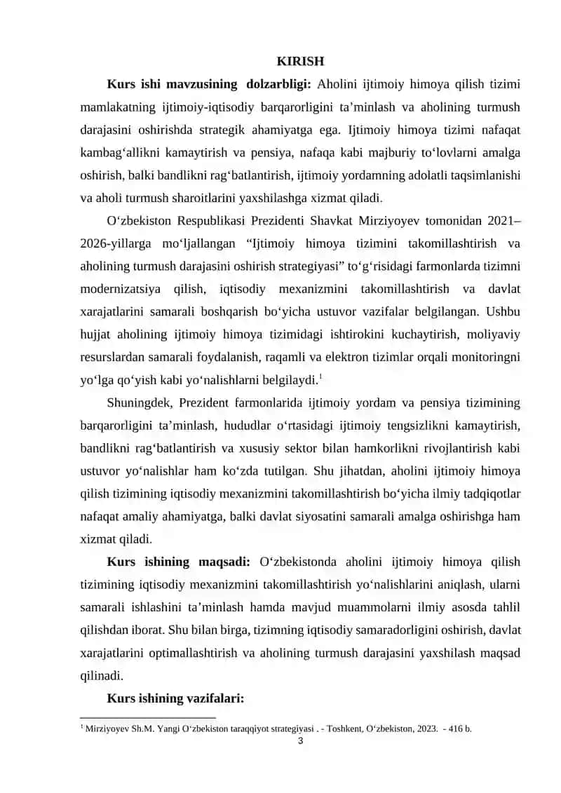 Aholini Ijtimoiy himoya qilish tizimining iqtisodiy mexanizmini takomillashtirish yo‘nalishlari 2