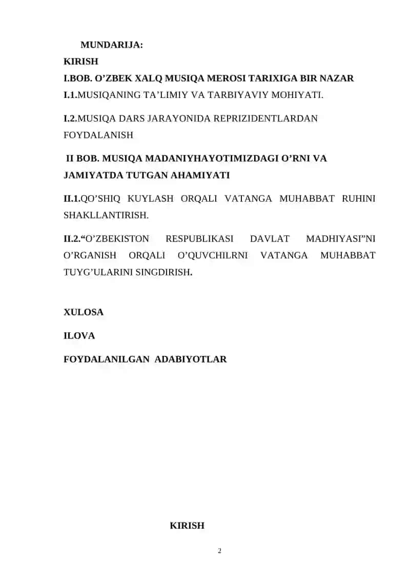 O’QUVCHILARNI MUSIQA MEROSI VA VATANGA MUHABBAT RUHIDA TARBIYALASHNING AHAMIYATI 2