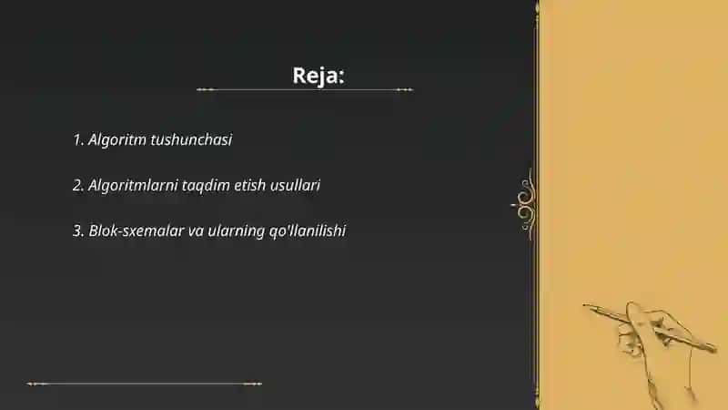 Dasturlarni loyihalash va algoritmlarni ishlab chiqish 2