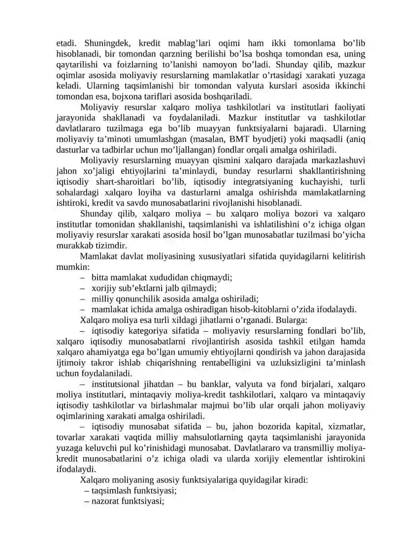 Xalqaro moliyaviy munosabatlar 2