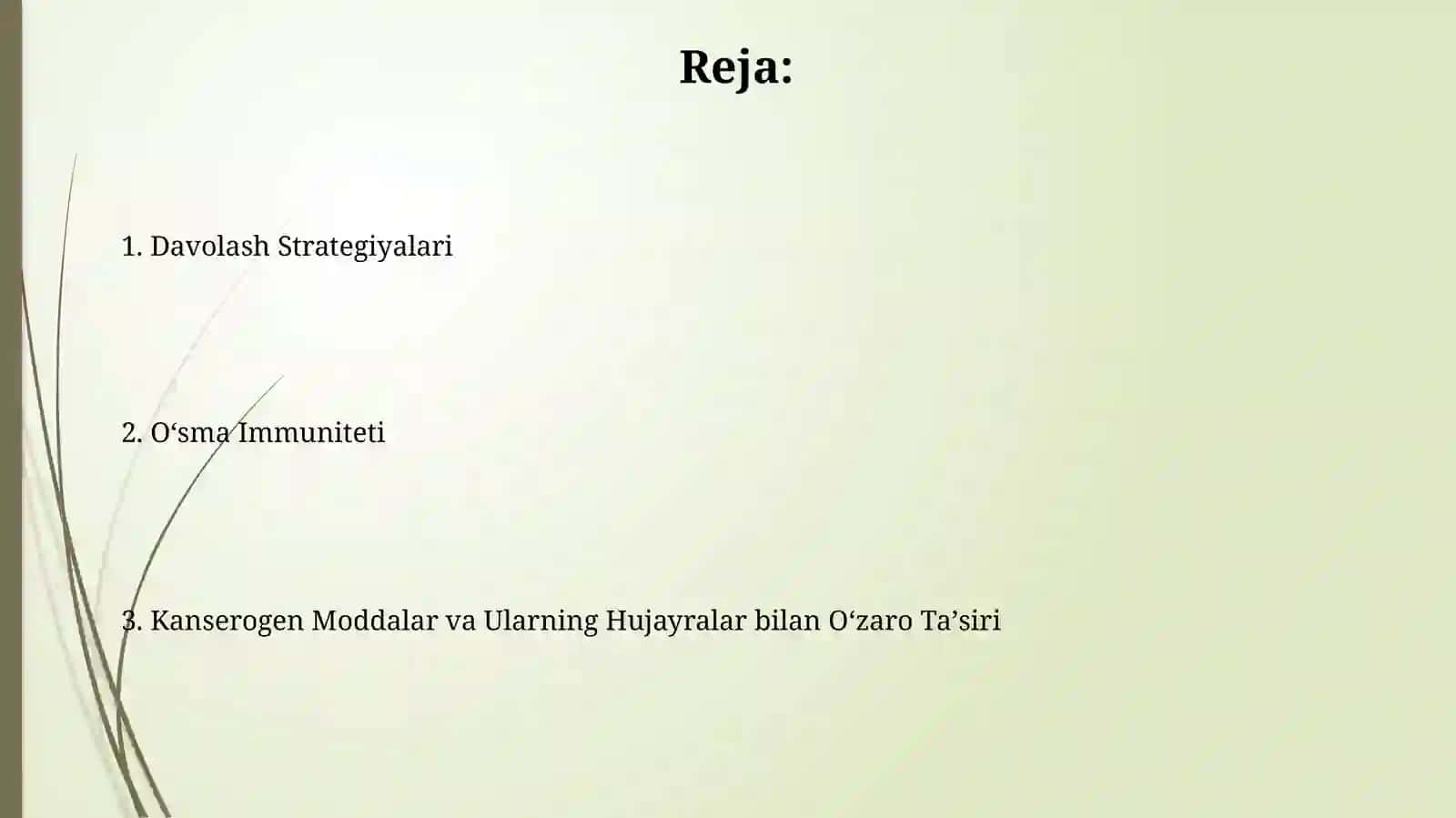 Kanserogen agentlar va ularning hujayralar bilan oʻzaro taʼsiri. Oʻsma immuniteti 2