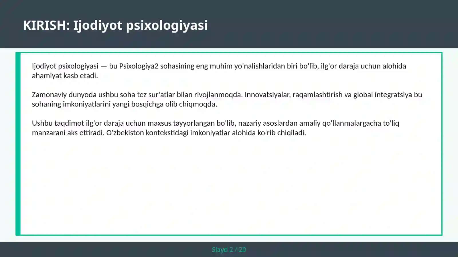 IJODIYOT PSIXOLOGIYASI 2