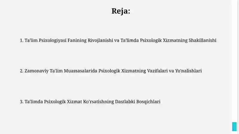 Ta'limda psixologik xizmatning shakillanish tarixi 2