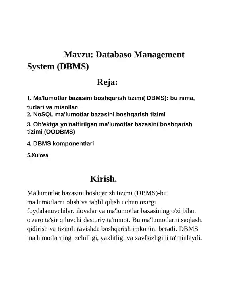 Databaso Management System (DBMS) 2