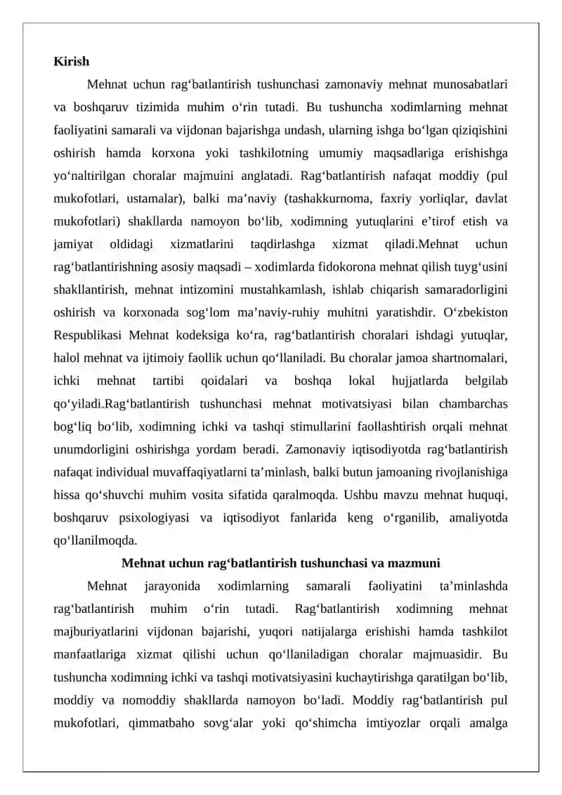Mehnat uchun rag‘batlantirish tushunchasi 2