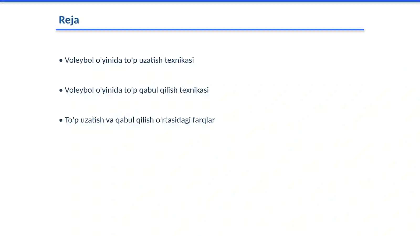 Voleybol o'yinida to'pni uzatish va qabul qilish texnikasini o'rganish 2