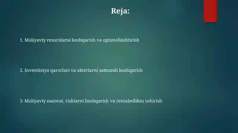 Moliyaviy resurslar tahlili 2