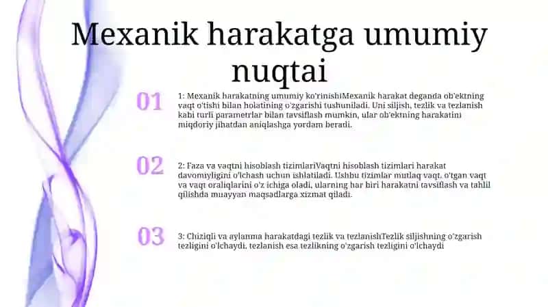 Mexanik Xarakat.Fazo Vaqt Sanoq Sistemalari Xaqida Tushuncha 2