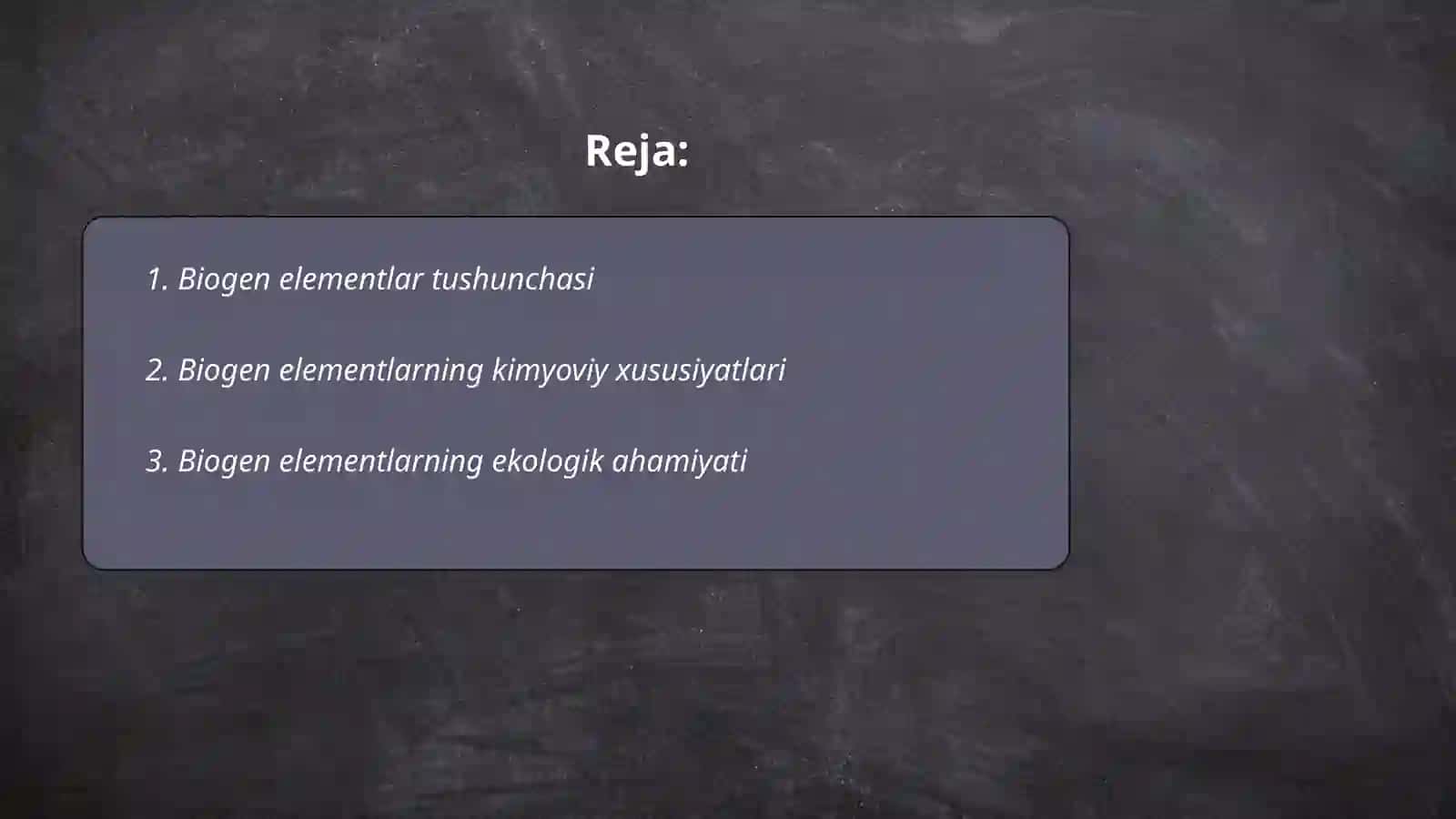 Biogen elementlar va ularning ahamiyati 2