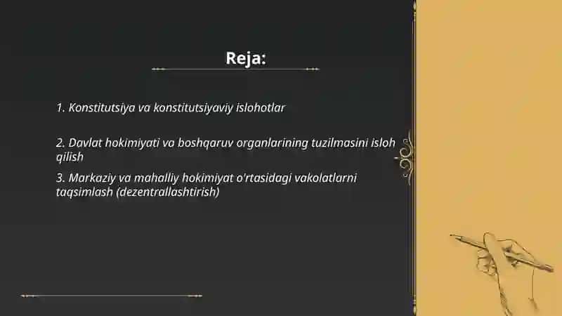 Mustaqillik yillarida davlat boshqaruv tizimida amalga oshirilgan islohatlar 2