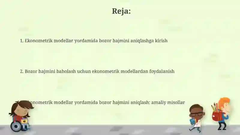 Bozor hajmini aniqlashda ekonometrik modellardan foydalanish 2