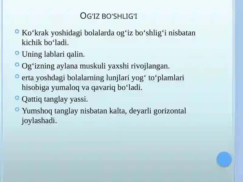 Bolalarda ovqat hazm qilish tizimining anatomik vafiziologik xususiyatlari 2