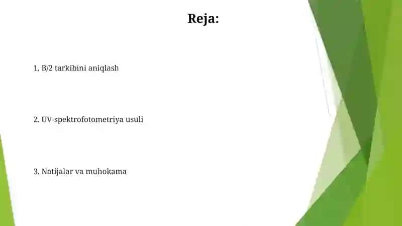 UV-Spektrofotometriya usuli 2
