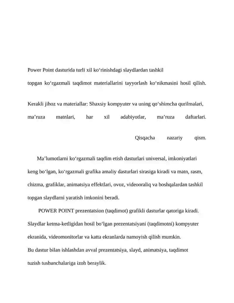 Power Point dasturi 2