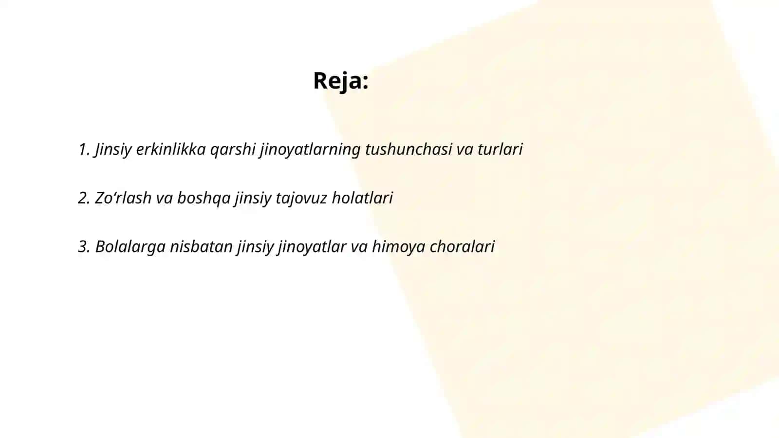 Jinsiy erkinlikka qarshi jinoyatlar 2