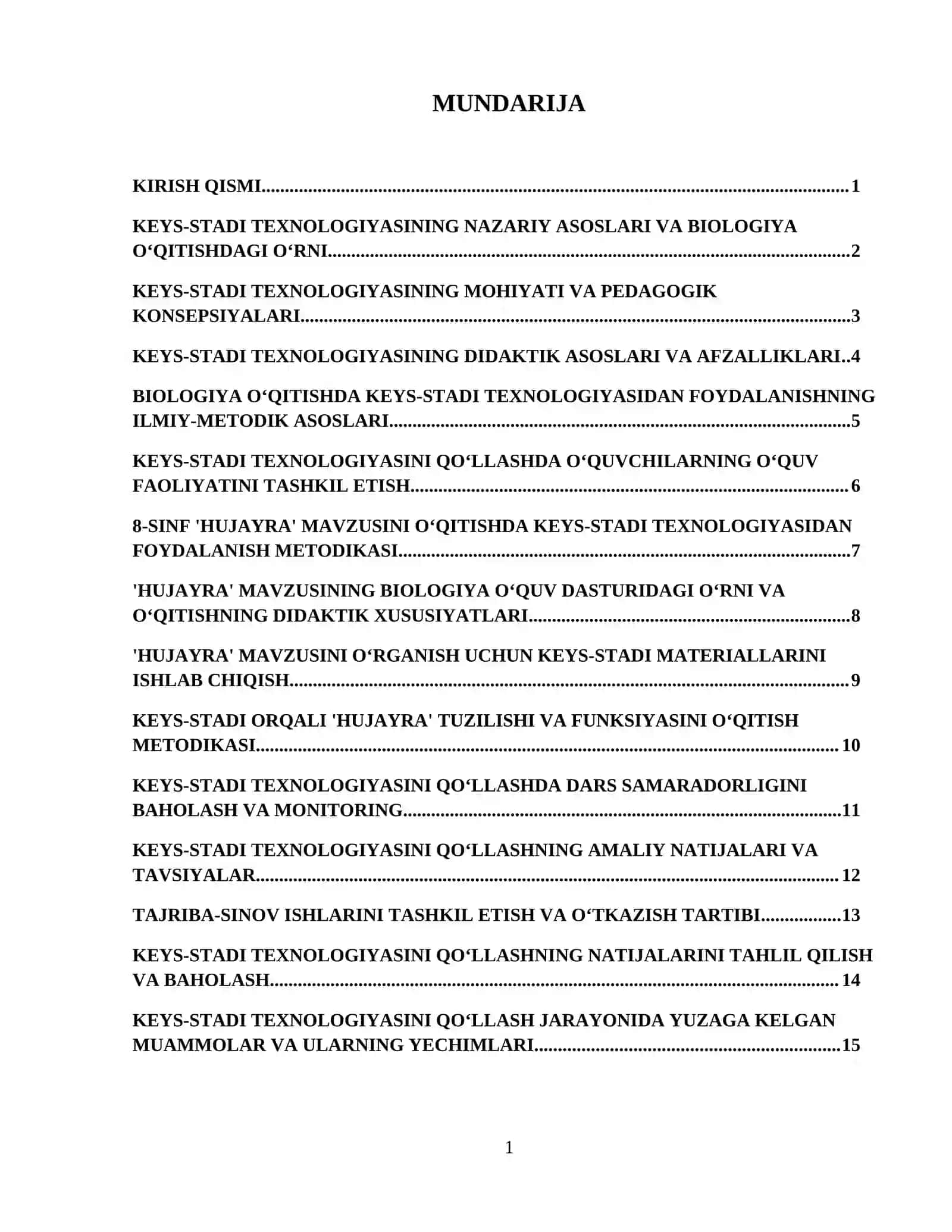 Biologiya	8-sinf biologiya (Hujayra)ni o‘qitishda   Keys stadi texnologiyasidan  foydalanish metodikasi. 2