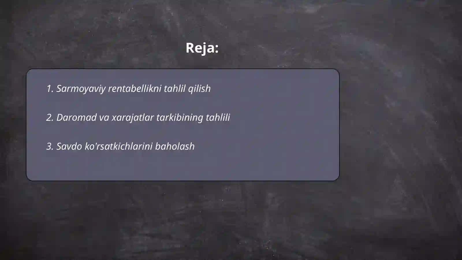 Asosiy ishlab chiqarish faoliyatining moliyaviy natijalarini tahlili 2