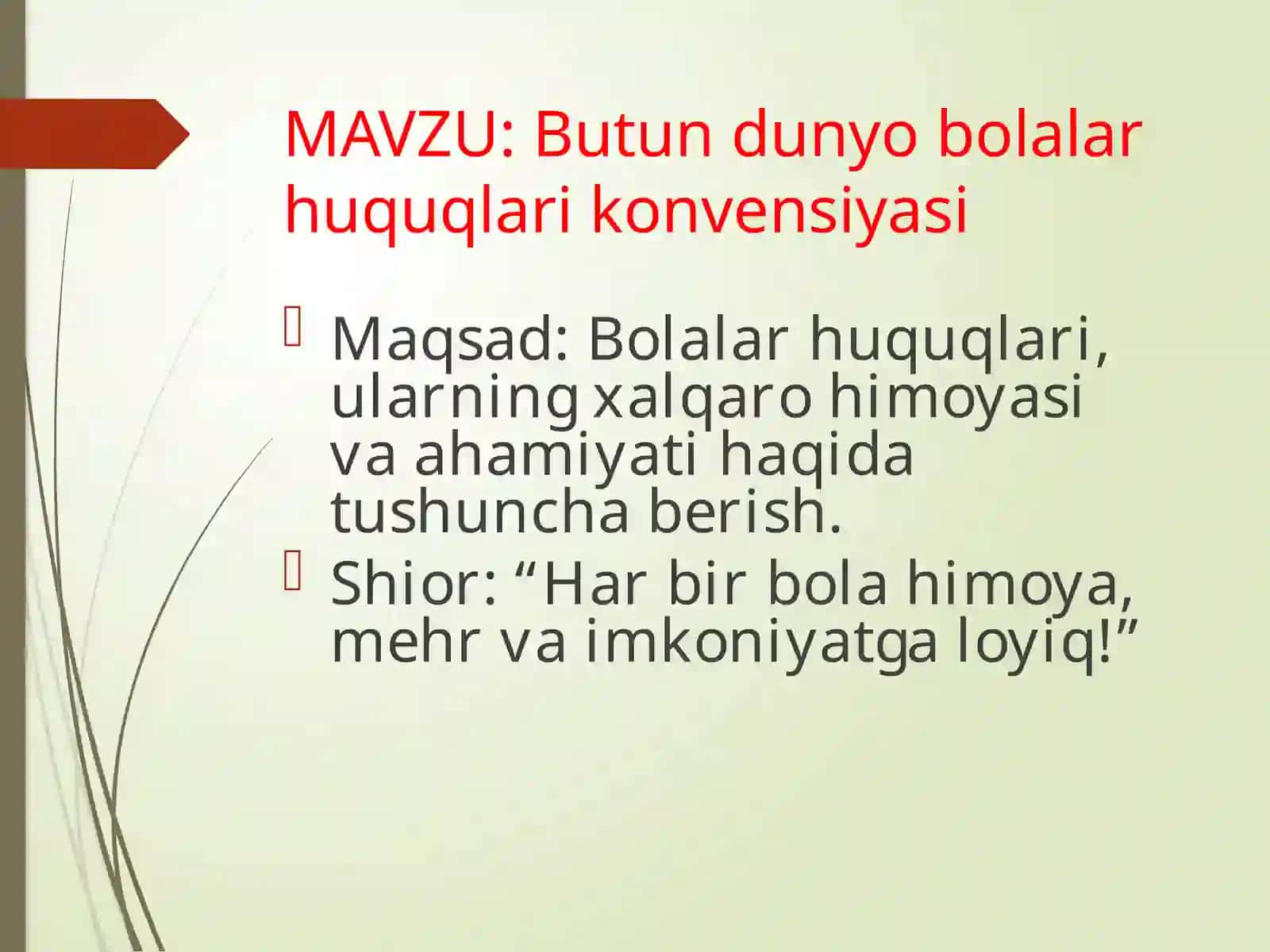 Butun dunyo bolalar huquqlari konvensiyasi 2