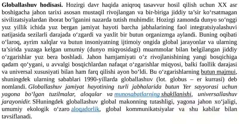 Globallashuv va barqaror ta'rqqiyot falsafasi 2