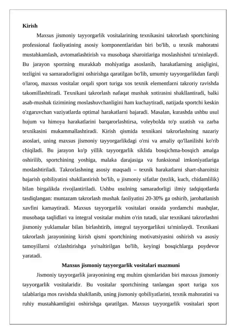 Maxsus jismoniy tayyorgarlik vositalari texnikasini takrorlash 2