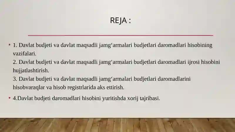 Davlat Budjeti va Davlat Maqsadli Jamg'armalari Budjetlari Daromadlari Hisobi 2