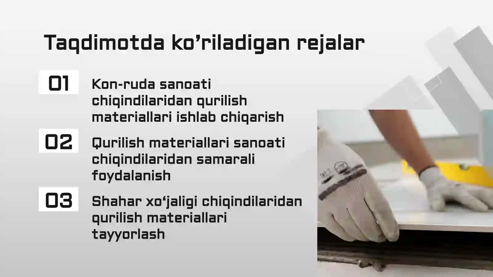 Kon-ruda sanoati va qurilish materiallari sanoati chiqindilaridan materiallar 2