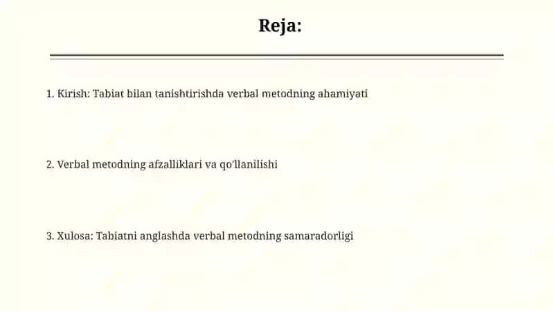 Bolalarni tabiat bilan tanishtirishda ogʻzaki metoddan foydalanish va uning mohiyati 2