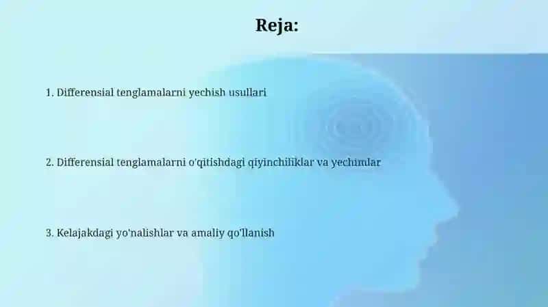 Differensial tenglamalarni oʻqitish metodikasi 2