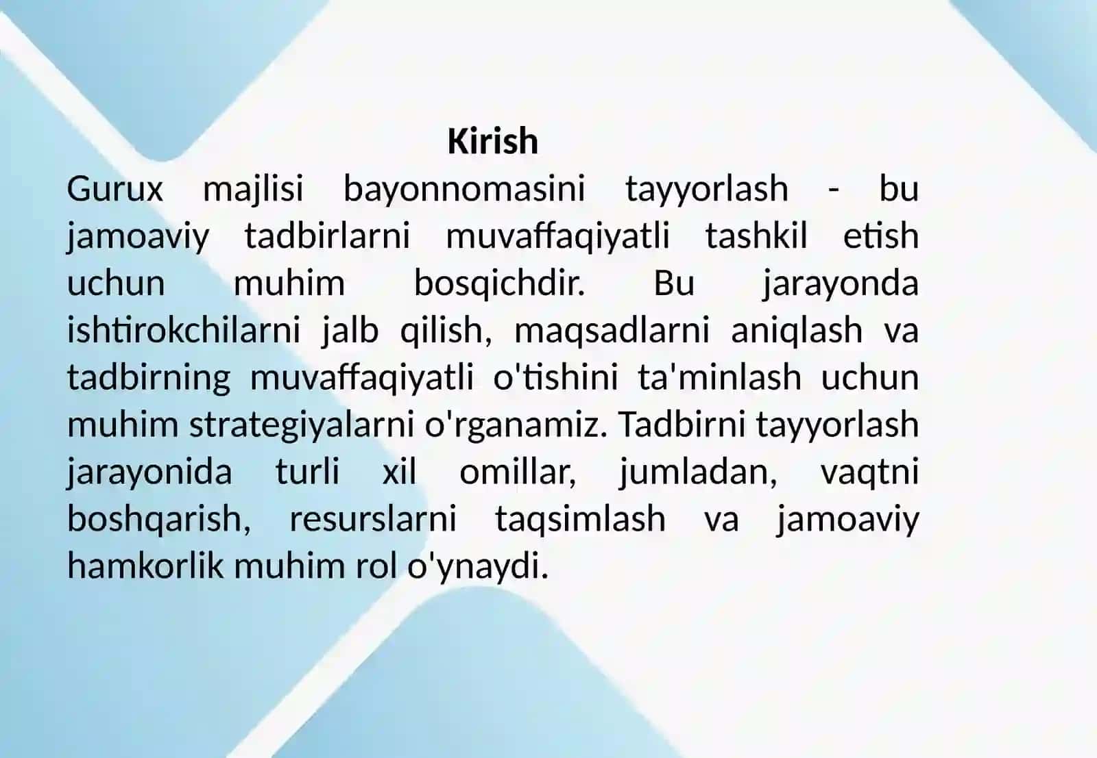 Guruh majlisi bayonnomasini tayyorlash 2