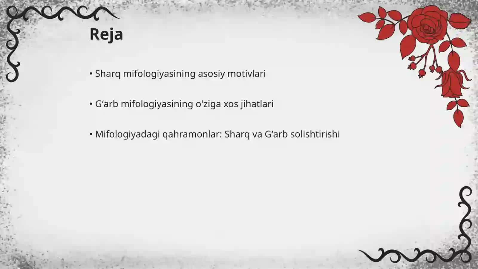 Mifologiya: Sharq va gʻarb adabiyotidagi umumiy va farqli jihatlari 2