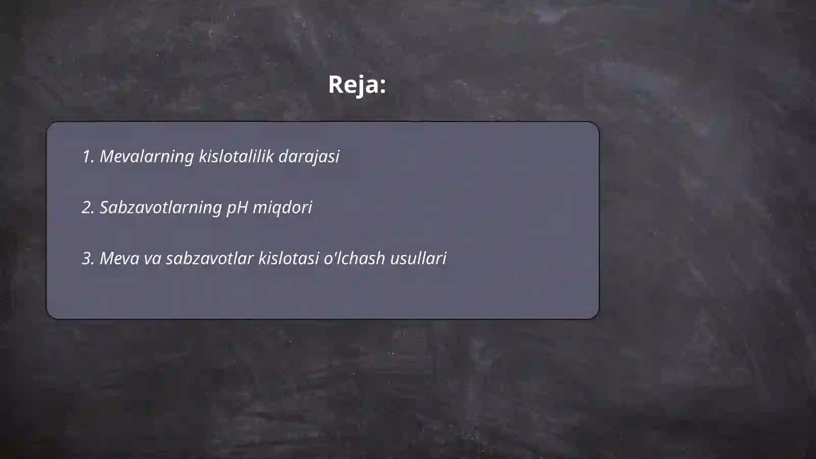 Meva-sabzavotlarning kislotaliligini aniqlash 2