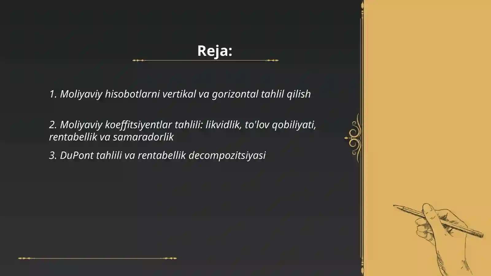 Moliyaviy tahlil instrumentlari va usullari 2