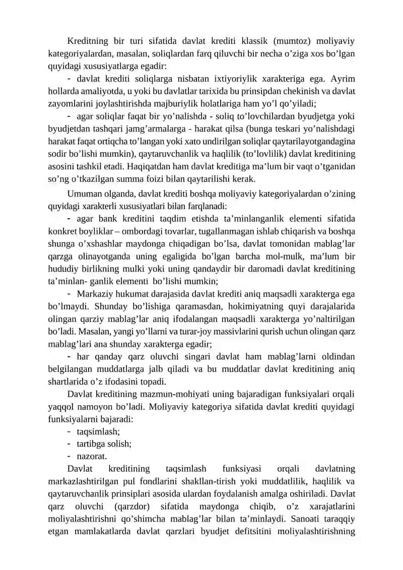 Davlat Krediti Reja 2