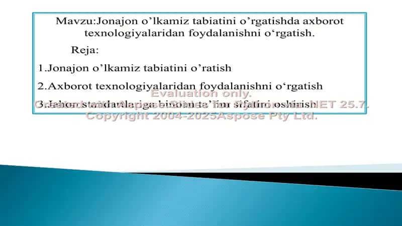 Jonajon o’lkamiz tabiatini o’rgatishda axborot texnologiyalaridan foydalanishni o‘rgatish. 2