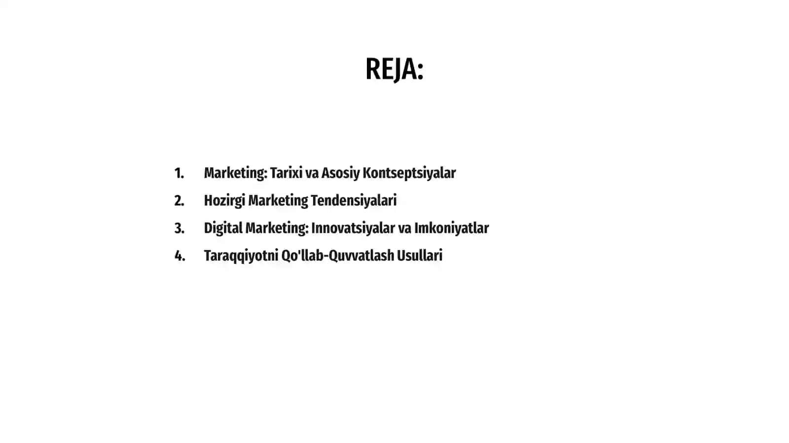 Marketing taraqqiyotlari va taraqqiyot uslublari 2