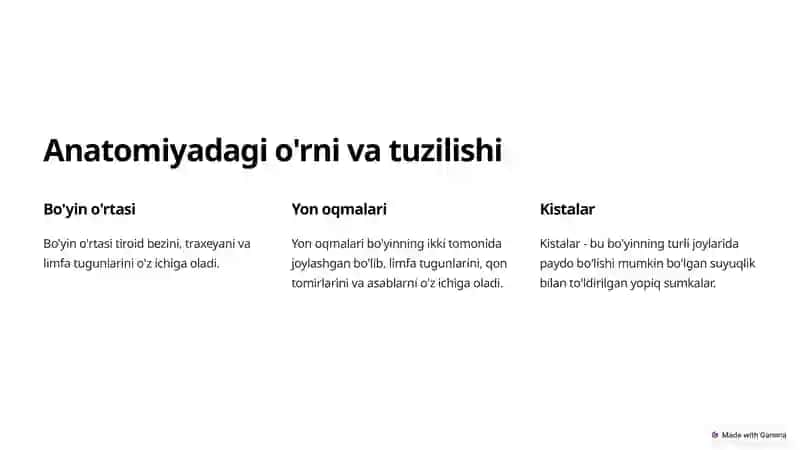 Bo'yin o'rtasi, yon oqmalari va kistalarini kesib olish 2