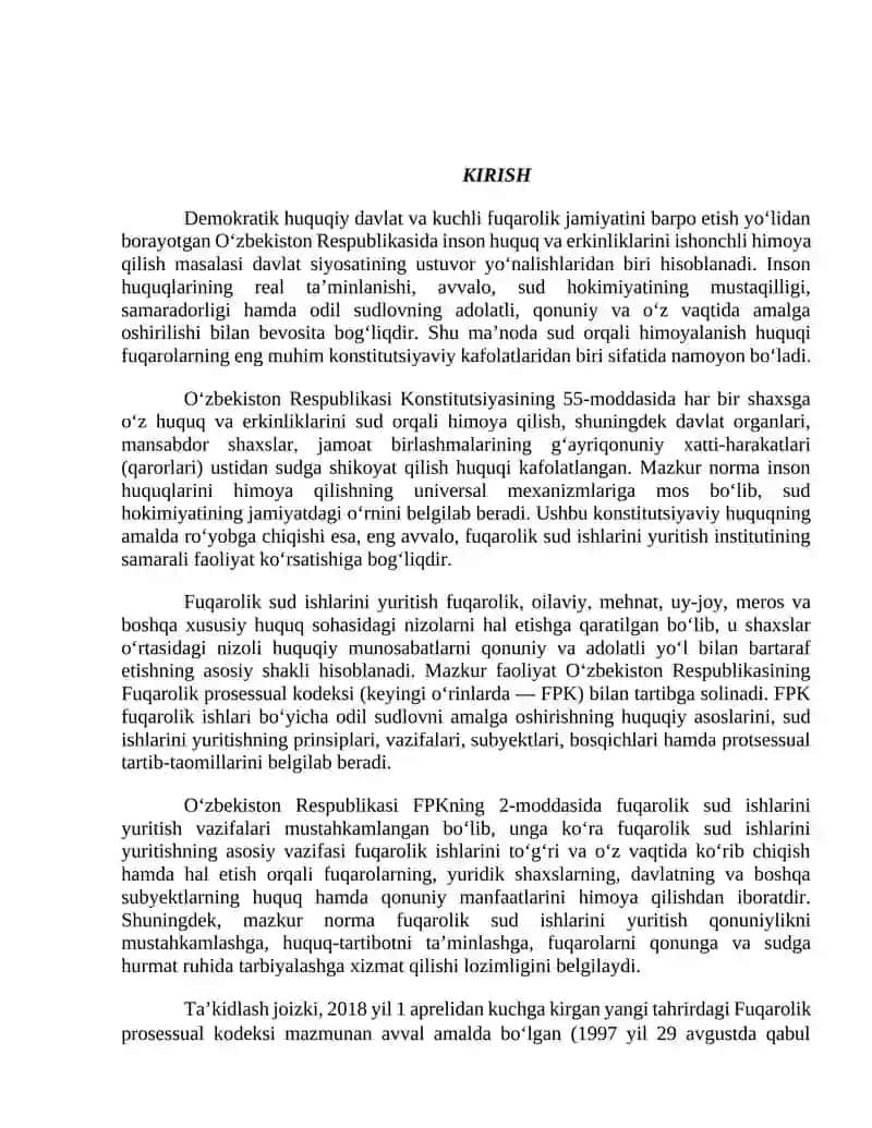 Fuqarolik sud ishlarini yuritish vazifalari 2