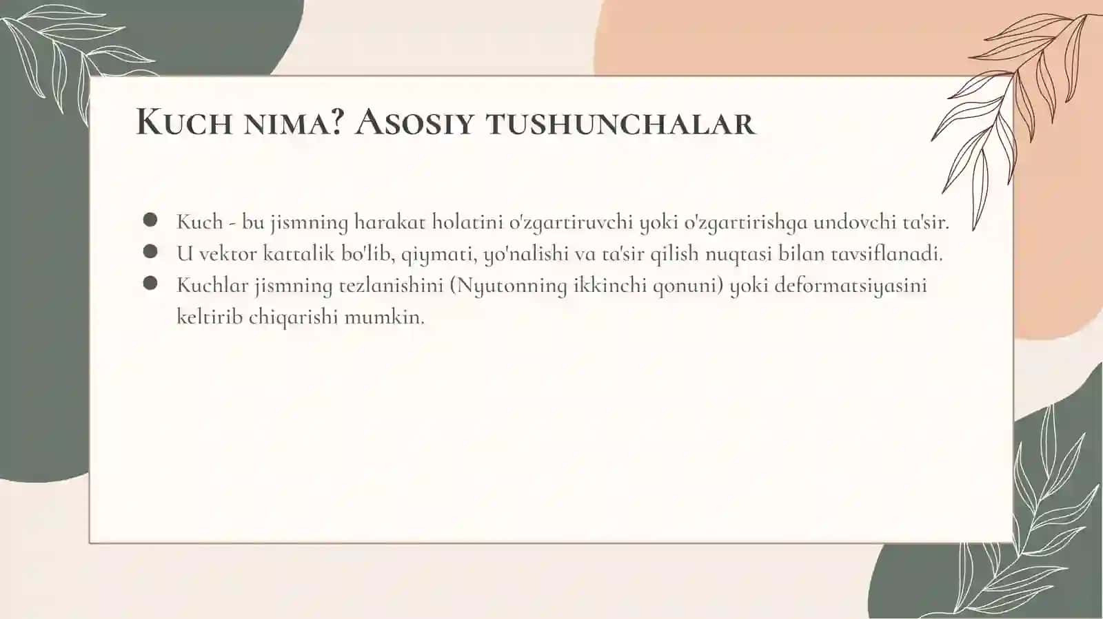 Mexanik kuchlar dunyosiga sayohat 2