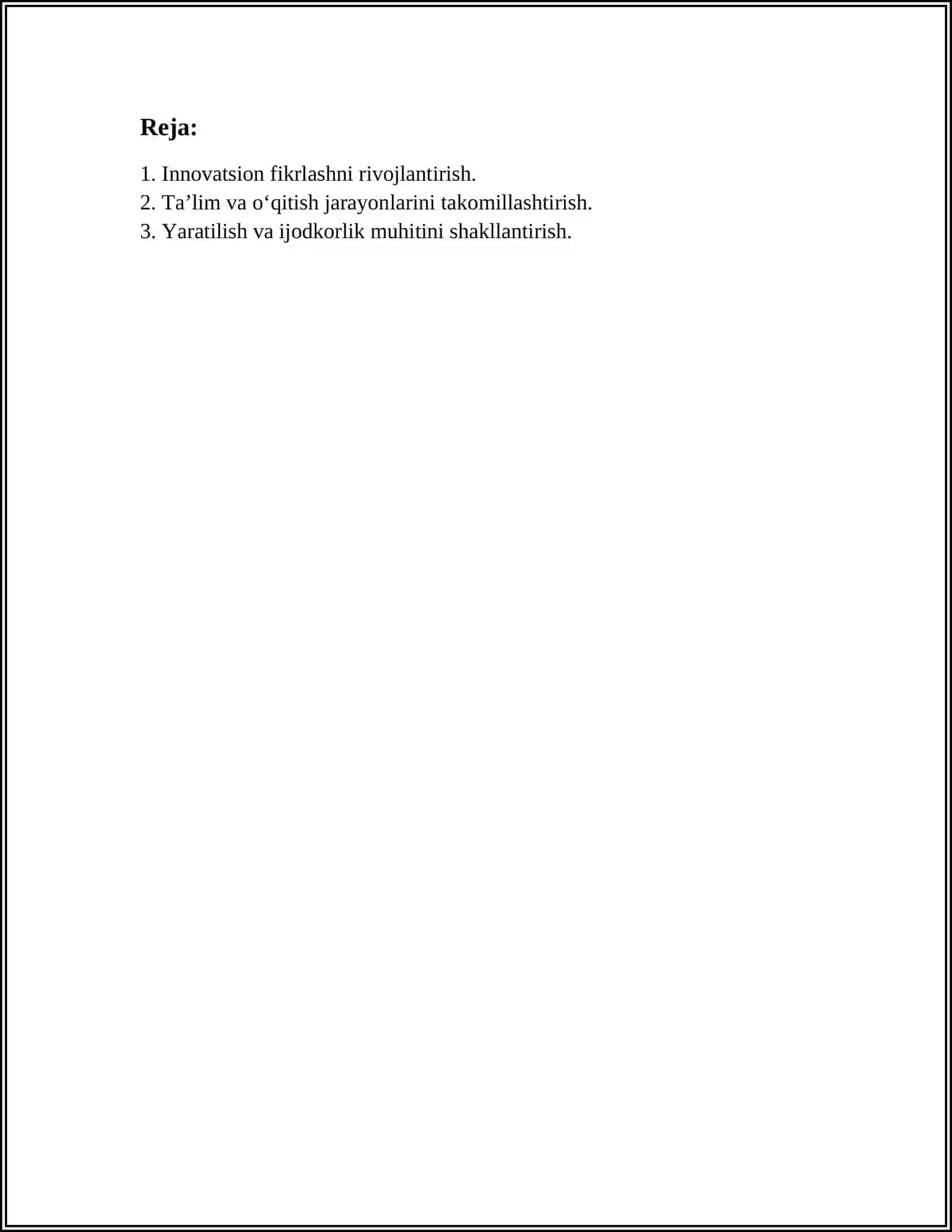 RIVOJLANTIRUVCHI MUHITNI TASHKIL QILISH 2