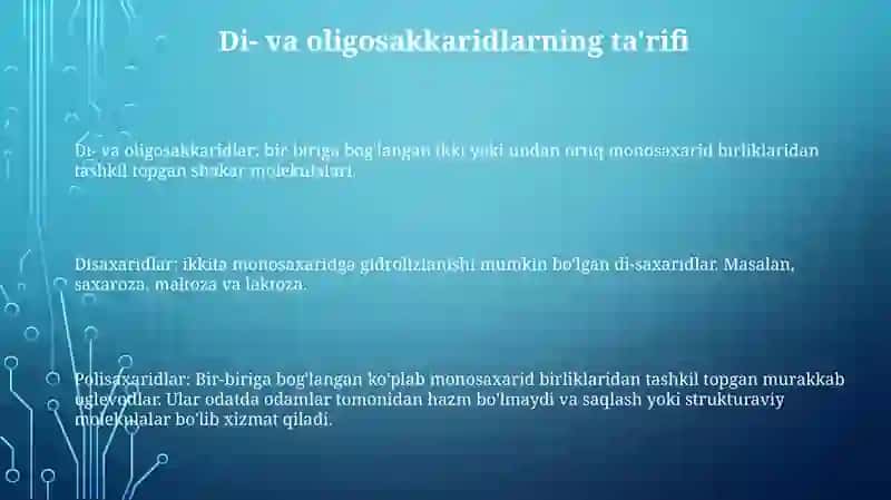 Di va Oligosaxaridlar 2