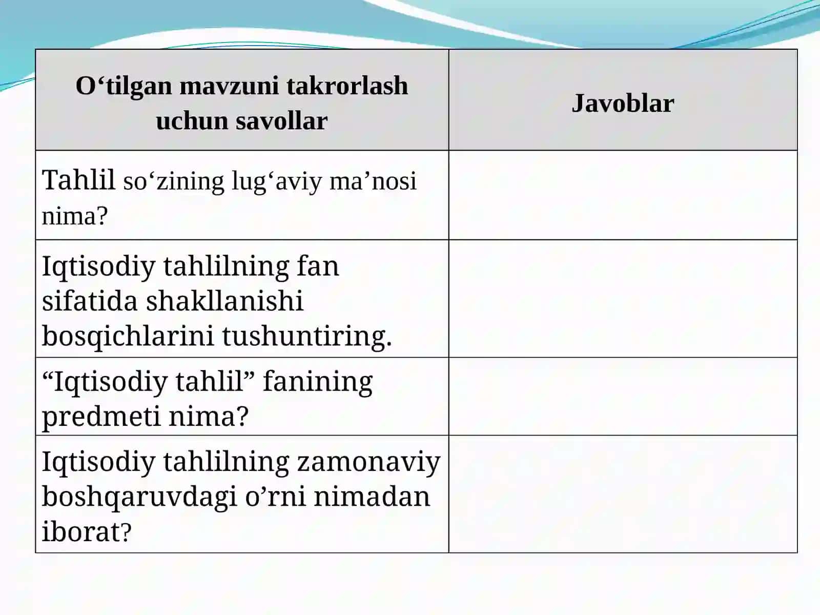 Iqtisodiyotda maʼlumotlar tahlilining fan sifatida shakllanishi 2